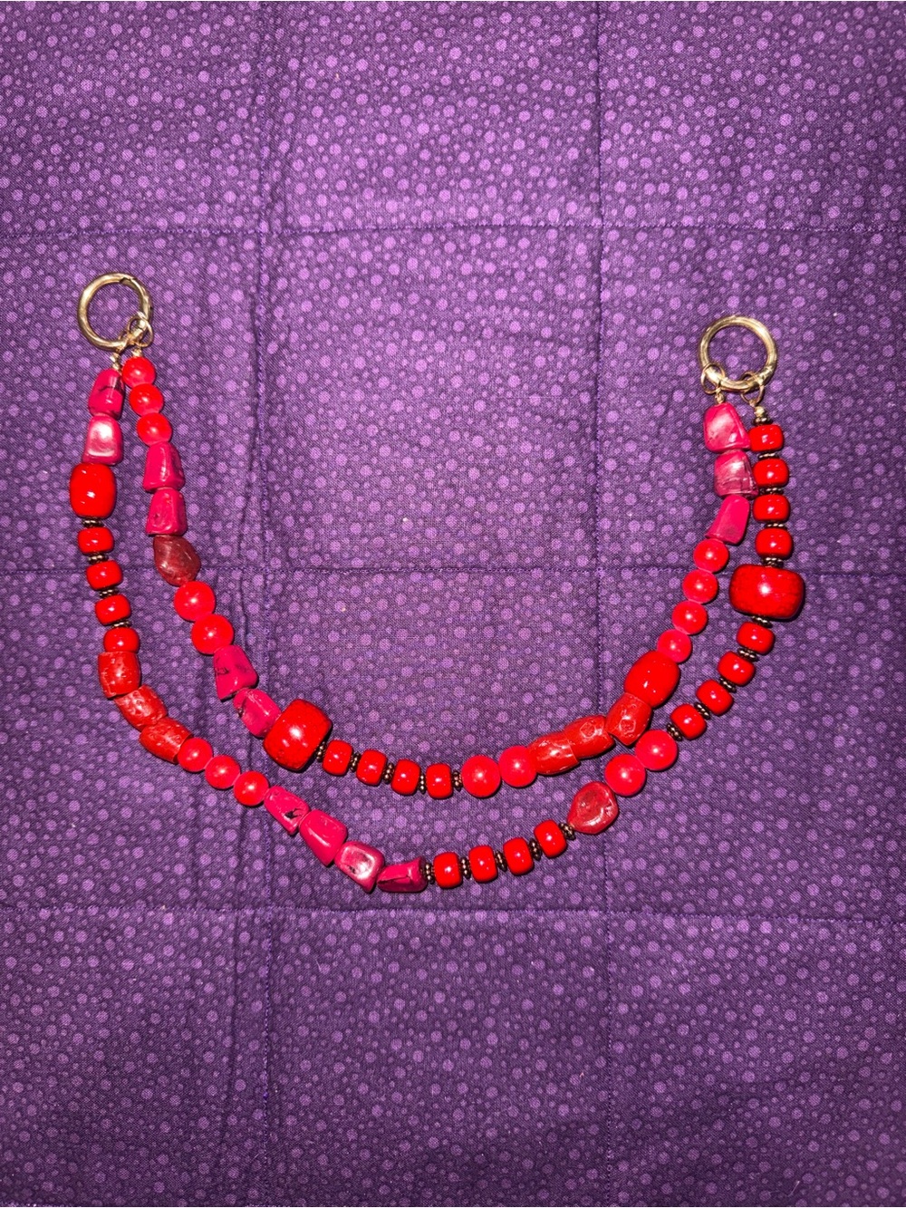Free People Red Beaded Double-Strand Necklace